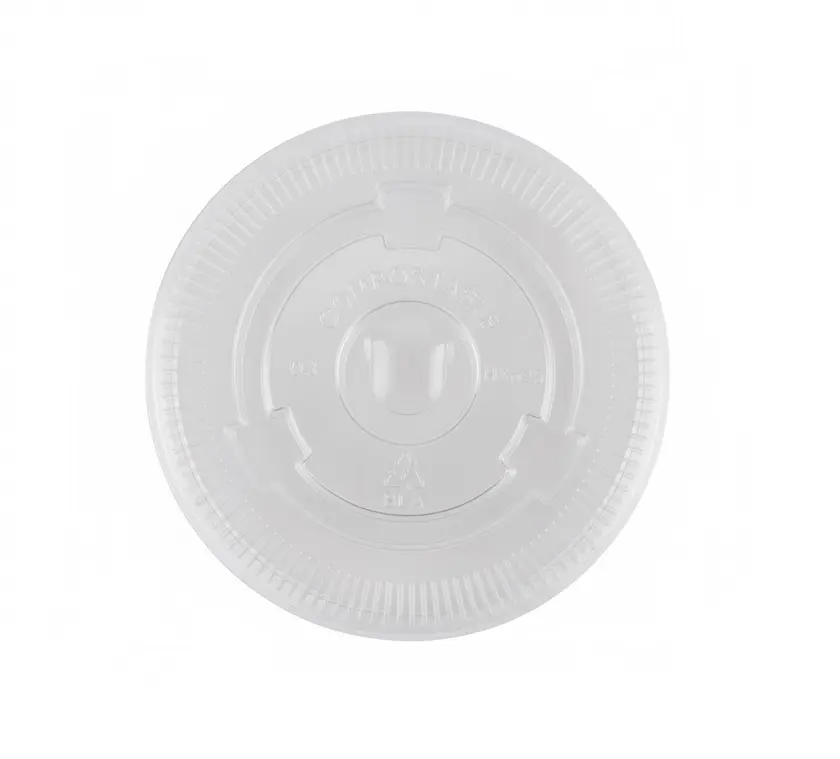 95mm PLA Clear Cup Lid - Flat